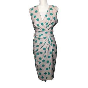 SERPIL Bodycon green Polka dot dress size 38 US small twee Y2KVintage girlboss